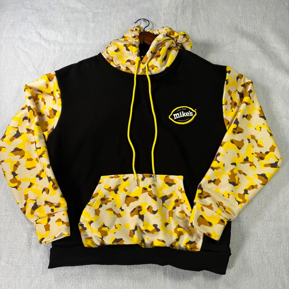Mikes Hard Lemonade FPS Apparel Hoodie Mens Large Yellow Camo Black Sweatshirt